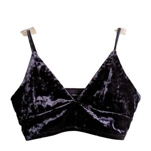 Forever 21 Velvet Bralette in Gray